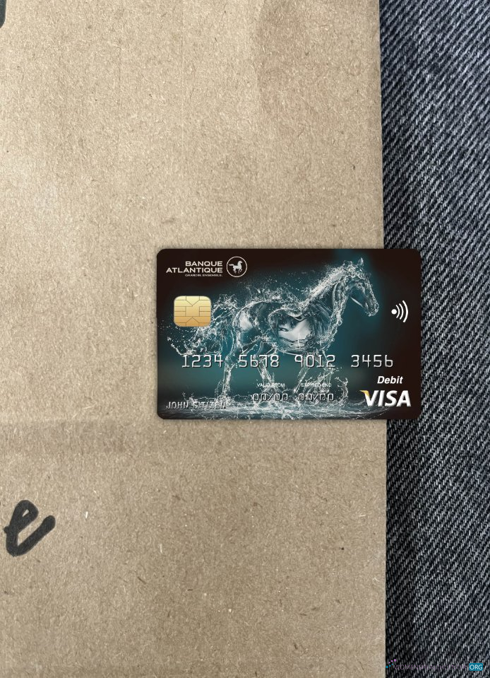 Download Burkina Faso Atlantique bank visa card photolook front Photoshop template